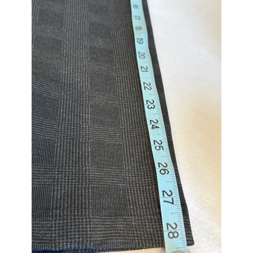 Women's Calvin Klein L Dark Grey Plaid stretch pull on pants